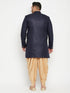 Men's Plus Size Navy Blue Slim Fit Sherwani Set