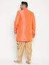 Men's Plus Size Orange Slim Fit Sherwani Set