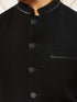 Men Black Solid Plain Regular Nehru Jacket