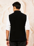 Men Black Solid Plain Regular Nehru Jacket