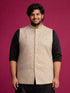 Men Light Grey Geometric Zari Work Regular Nehru Jacket