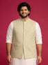 Men Light Green Geometry Zari Work Regular Nehru Jacket