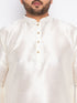 Men's Plus Size Cream Silk Blend Kurta Pyjama Set