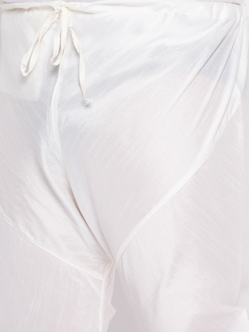 Men's Plus Size Purple Silk Blend Kurta Pyjama Set