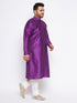 Men's Plus Size Purple Silk Blend Kurta Pyjama Set