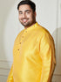 Plus Men's Yellow Silk Blend Kurta Pyjama Set
