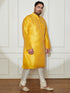 Plus Men's Yellow Silk Blend Kurta Pyjama Set