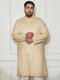 Plus Men's Beige Cotton Linen Kurta