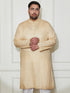 Plus Men's Beige Cotton Linen Kurta