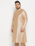 Men's Plus Size Gold Zari Weaved Kurta
