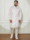 Plus Men's Cream Cotton Blend Kurta And Pyjama Set