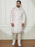 Plus Men's Cream Cotton Blend Kurta And Pyjama Set