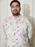 Plus Men's Cream Cotton Blend Kurta And Pyjama Set