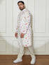 Plus Men's Cream Cotton Blend Kurta And Pyjama Set