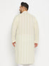 Men's Plus Size Yellow Chikankari Embroidered Kurta