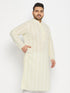 Men's Plus Size Yellow Chikankari Embroidered Kurta