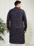 Plus Men's Blue Cotton Blend Kurta