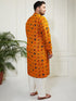 Plus Men's Yellow And Cream Cotton Blend Kurta And Patiala Set