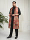 Men Black Silk Blend Kurta Pyjama Set with Paisley Dupatta