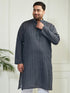 Plus Men's Grey Cotton Kurta