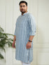 Plus Men's Grey Cotton Kurta