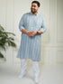 Plus Men's Grey Cotton Kurta