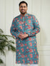 Plus Men's Aqua Cotton Kurta
