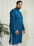 Plus Men's Indigo Blue Cotton Kurta