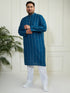 Plus Men's Indigo Blue Cotton Kurta