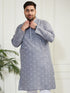 Plus Men's Grey Cotton Kurta