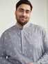 Plus Men's Grey Cotton Kurta
