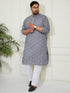 Plus Men's Grey Cotton Kurta