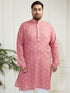 Plus Men's Pink Cotton Kurta