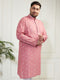 Plus Men's Pink Cotton Kurta
