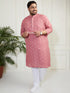 Plus Men's Pink Cotton Kurta