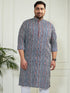 Plus Men's Indigo Blue Cotton Kurta