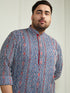 Plus Men's Indigo Blue Cotton Kurta