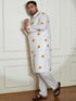 Plus Men's Cream Cotton Blend Kurta