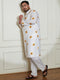 Plus Men's Cream Cotton Blend Kurta Pyjama Set