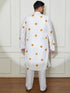 Plus Men's Cream Cotton Blend Kurta Pyjama Set