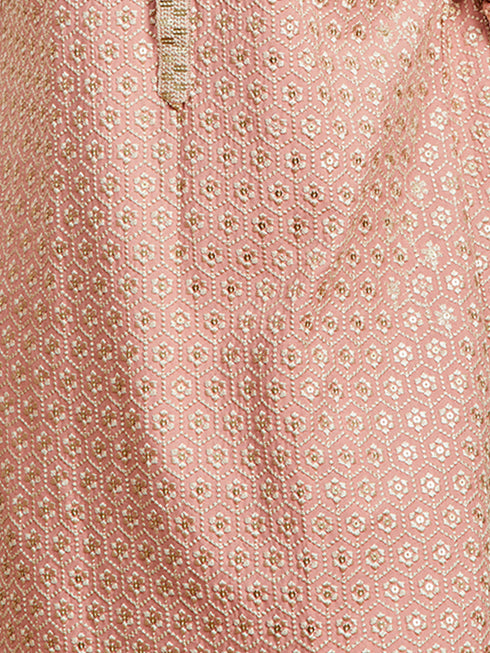 Men's Peach Sequin Kurta