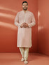 Men's Peach Sequin Kurta