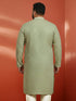 Men's Pista Green Sequin Kurta