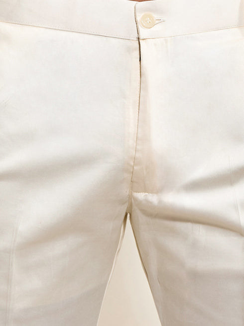 Men's Pista Green Sequin Kurta with Cream Trousers