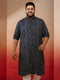 Men's Blue Bandhani Print Kurta