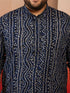 Men's Blue Bandhani Print Kurta