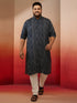 Men's Blue Bandhani Print Kurta