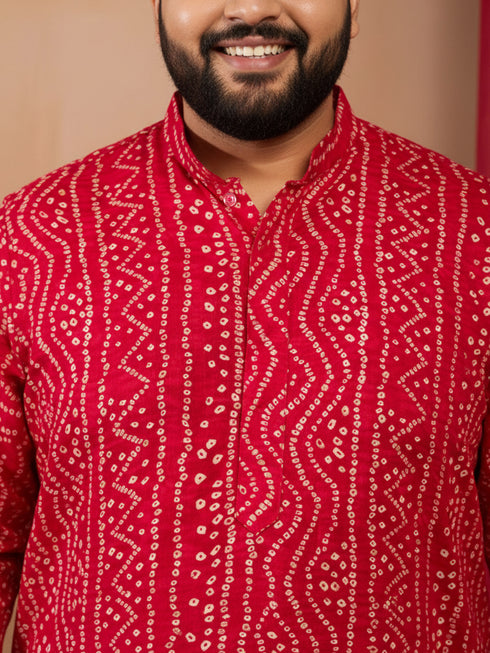 Men's Falsa Bandhani Kurta