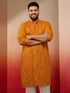 Men's Mustard Bandhani Kurta