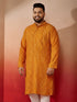 Men's Mustard Bandhani Kurta